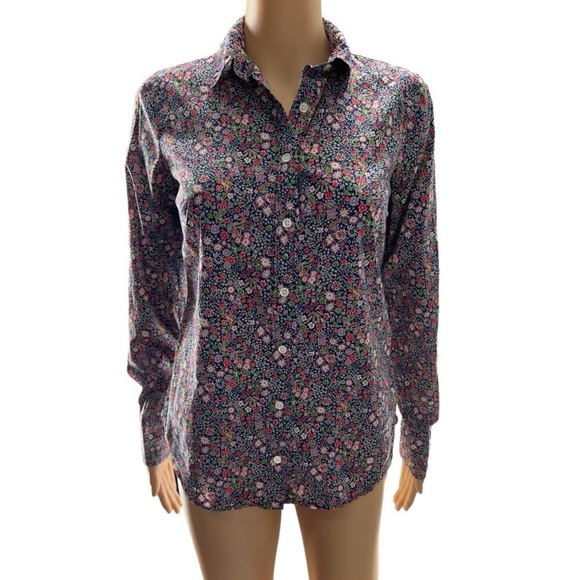 Liberty Art Fabrics for J. Crew Floral Long Sleeve Button Down Shirt Size 2 - Picture 1 of 7